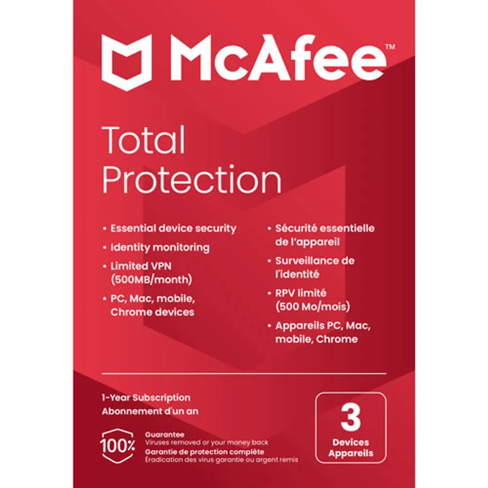 McAfee Total Protection (PC/Mac/iOS/Android) - 3 Device - 1 Year