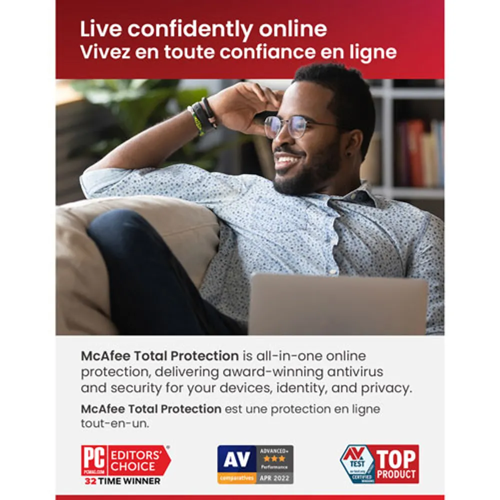 McAfee Total Protection (PC/Mac/iOS/Android) - 5 Devices - 1 Year