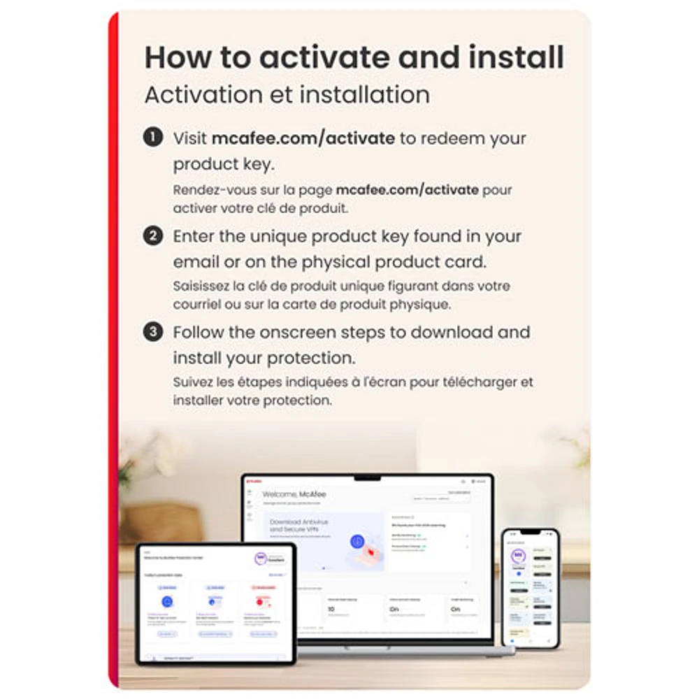 McAfee Total Protection (PC/Mac/iOS/Android) - 5 appareils - 1 an