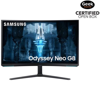 Open Box - Samsung Odyssey Neo G8 32" 4K UHD 240Hz 1ms GTG Curved VA LED Gaming Monitor (LS32BG852NNXGO)