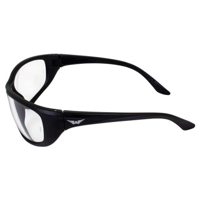 Global Vision Hercules 6 Motorcycle Safety Glasses Ansi Z87.1 &  Mil-Prf-32432 Standards, Shatterproof Lenses Uv400 & Scratch-Resistant  Sunglasses Black Frame W/ Clear Lenses