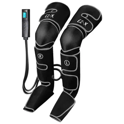 EZ-X Premium Air Compression Leg Massager with Knee Heating - Grey