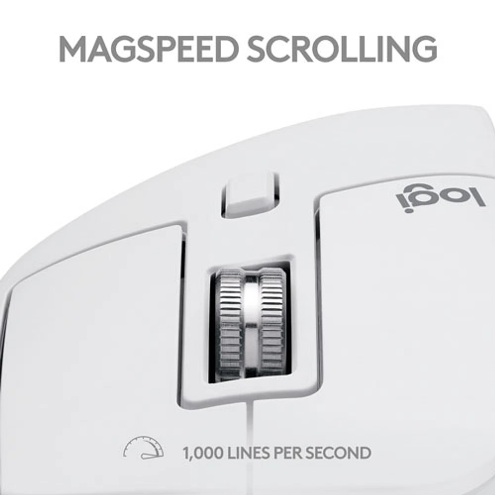 Souris Bluetooth optique MX Master 3S de Logitech pour Mac - Gris pâle