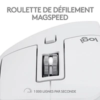 Souris Bluetooth optique MX Master 3S de Logitech pour Mac - Gris pâle