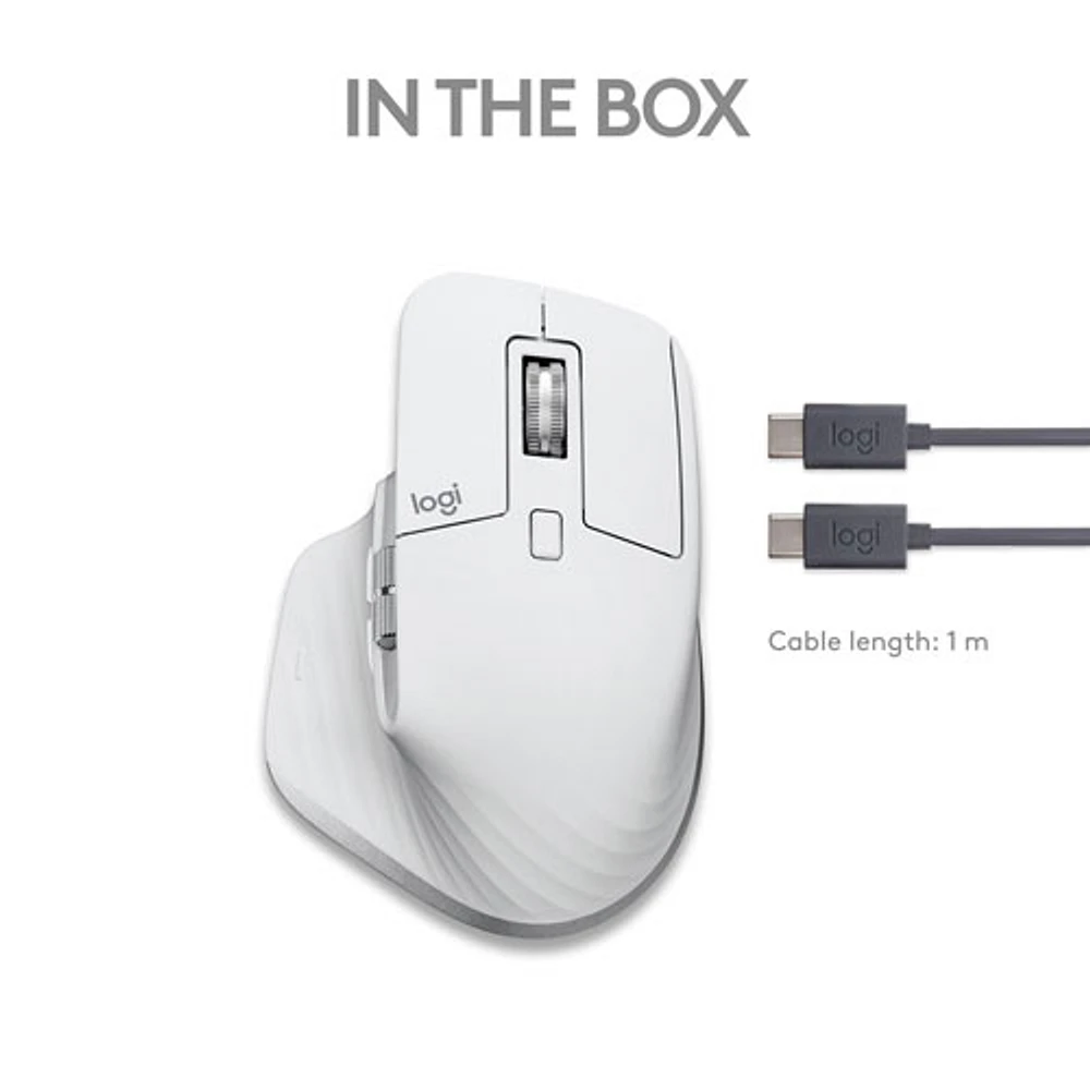 Souris Bluetooth optique MX Master 3S de Logitech pour Mac - Gris pâle