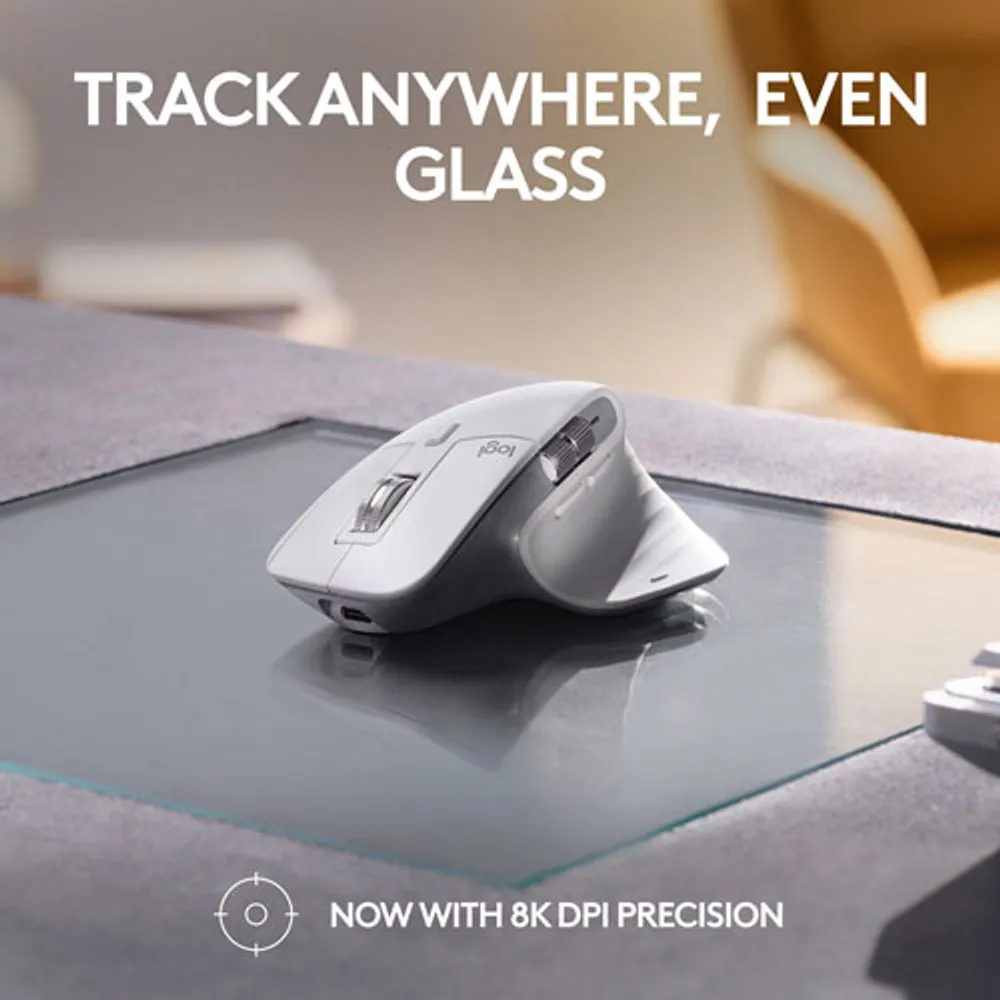 Souris Bluetooth optique MX Master 3S de Logitech pour Mac - Gris pâle