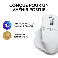 Souris Bluetooth optique MX Master 3S de Logitech pour Mac - Gris pâle