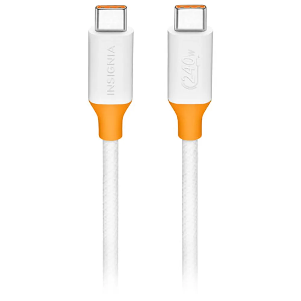 Insignia 2.5m (8 ft.) USB-C to USB-C Charge Cable (NS-PC3CC8W23-C) - White - Only at Best Buy