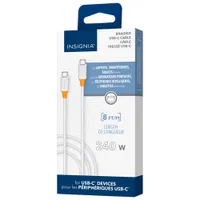 Insignia 2.5m (8 ft.) USB-C to USB-C Charge Cable (NS-PC3CC8W23-C) - White - Only at Best Buy