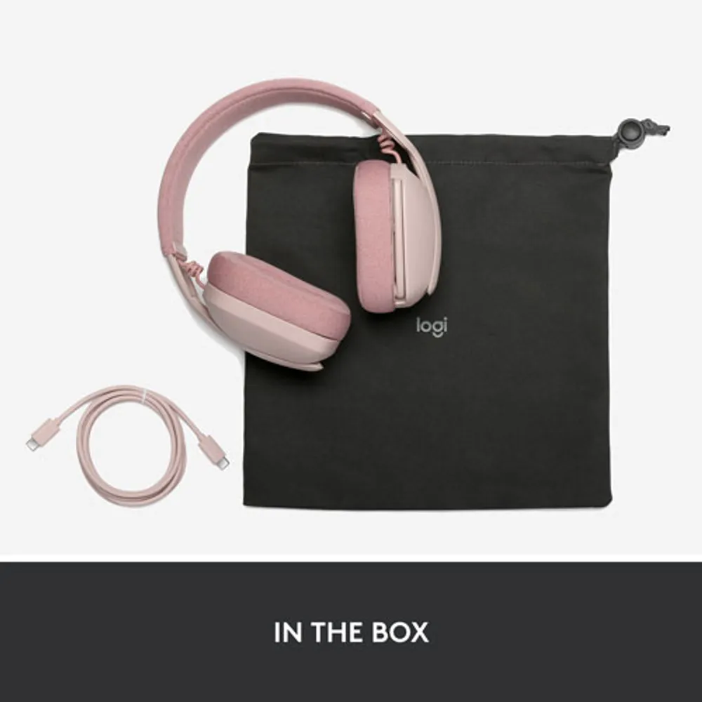 Casque d'écoute sans fil avec microphone Zone Vibe 100 de Logitech - Rose