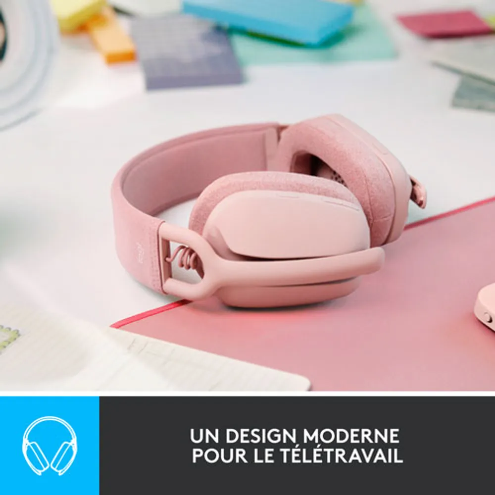 Casque d'écoute sans fil avec microphone Zone Vibe 100 de Logitech - Rose