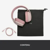 Casque d'écoute sans fil avec microphone Zone Vibe 100 de Logitech - Rose
