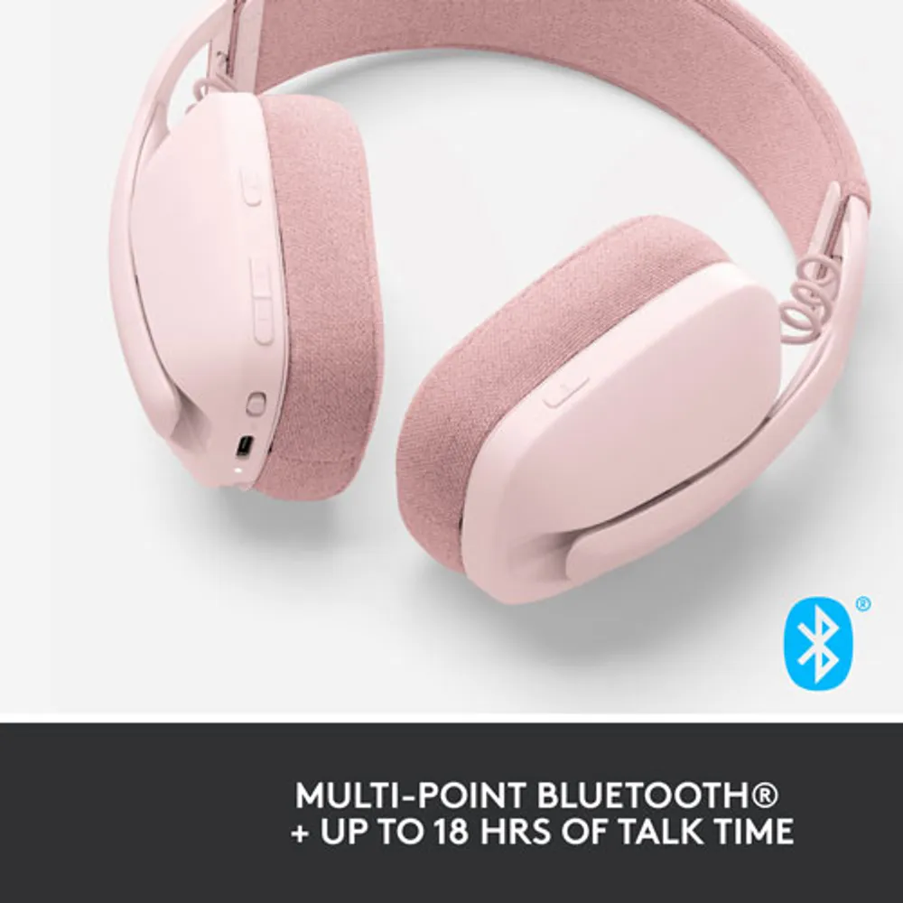 Casque d'écoute sans fil avec microphone Zone Vibe 100 de Logitech - Rose