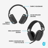 Casque d'écoute sans fil avec microphone Zone Vibe 100 de Logitech