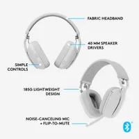 Logitech Zone Vibe 100 Wireless Headset with Microphone - Off-white