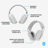 Logitech Zone Vibe 100 Wireless Headset with Microphone - Off-white