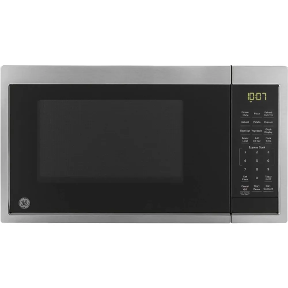 GE 0.9 cu. ft. Smart Countertop Microwave Oven with Scan-To-Cook Technology  and Wifi-Connectivity, Smart Home  Kitchen Essentials Stainless Steel  (JES1097SMSS) Scarborough Town Centre