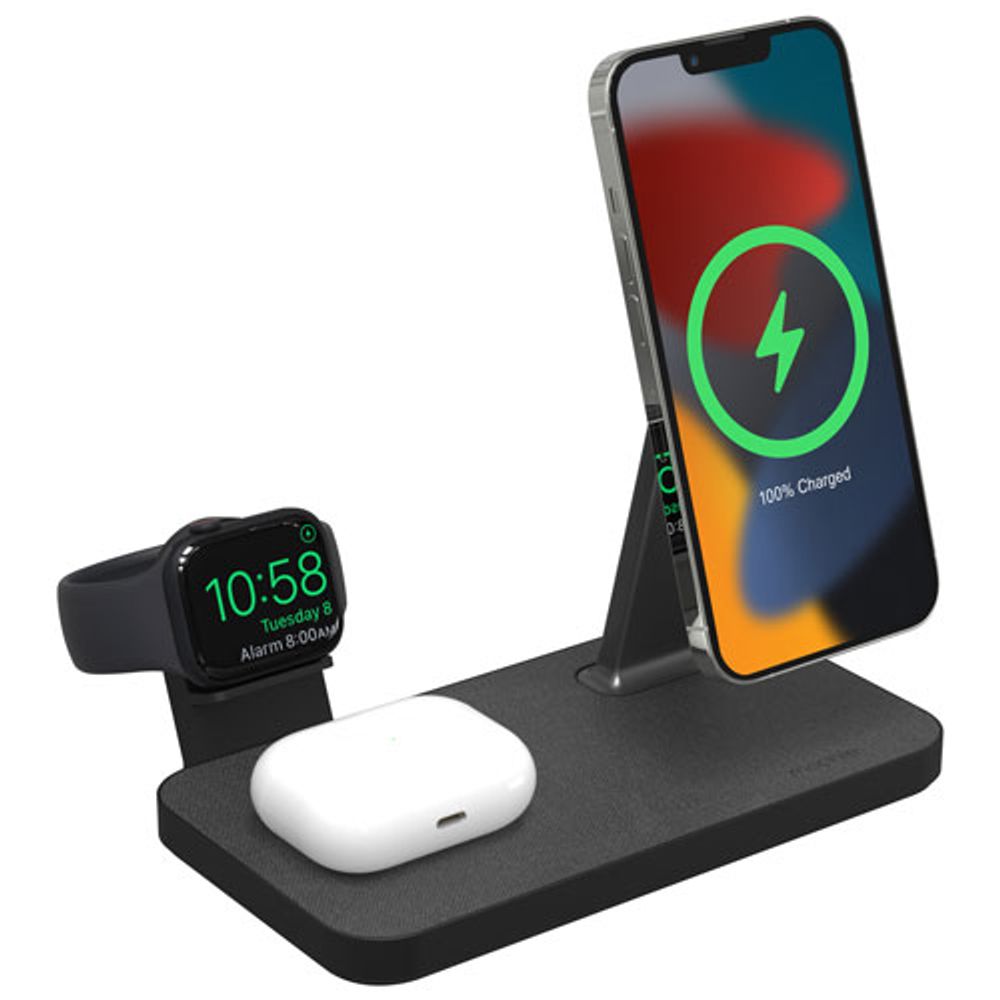 Mophie Snap+ 15W 3-in-1 Wireless Charging Stand - Black