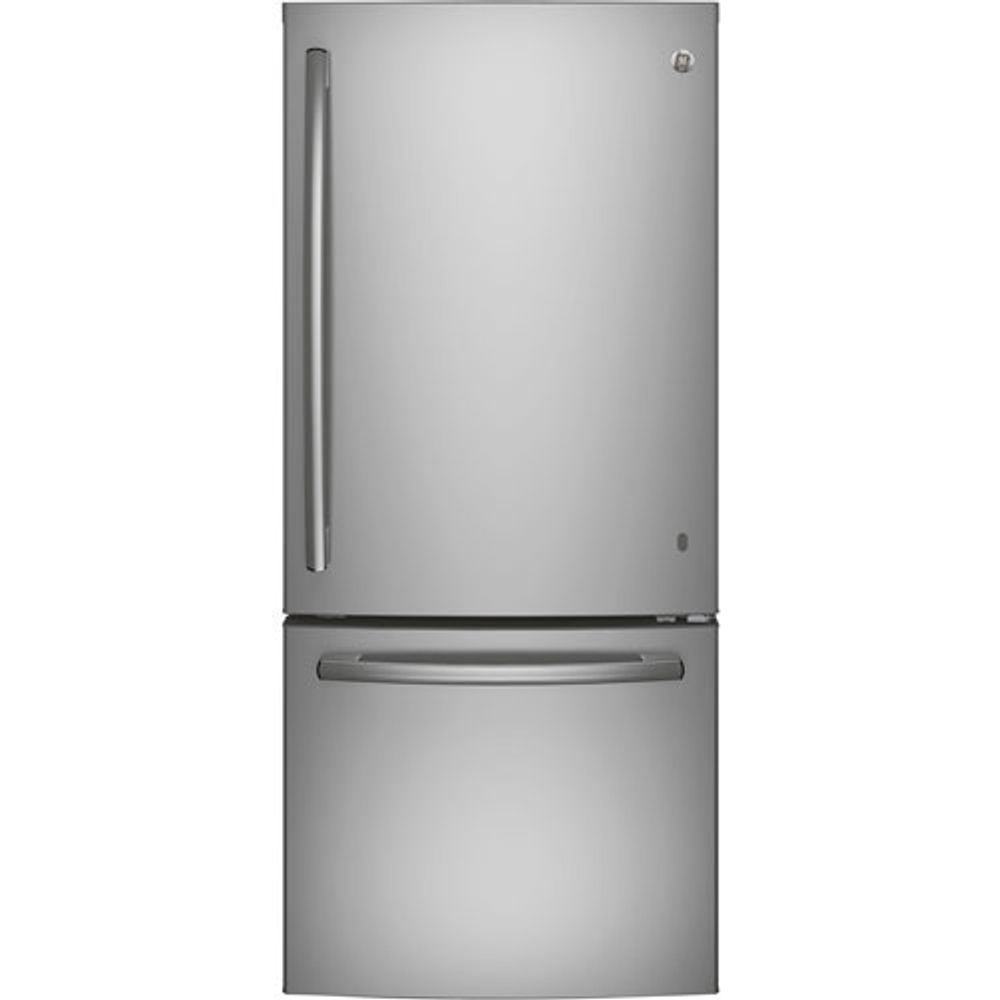 GE 30" 21 Cu. Ft. Bottom Freezer Refrigerator (GDE21DYRKFS) - Stainless - Open Box - Scratch & Dent