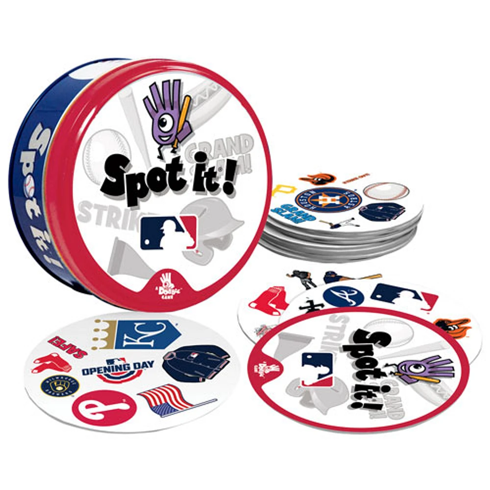 MLB Spot it! Jeu de cartes - Anglais