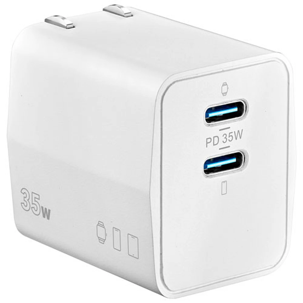 Insignia 35W Dual USB-C Wall Charger - White - Only at Best Buy