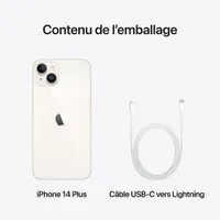 Fido Apple iPhone 14 Plus 256GB - Starlight - Monthly Financing