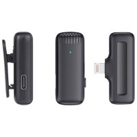 Aluratek Wireless Lapel Condenser Microphone with Charging Case - Black