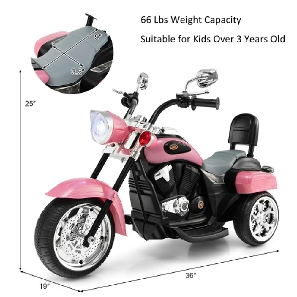 pink three wheel motorcycle