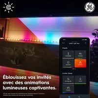 Bande lumineuse intelligente d'extérieur à effets dynamiques de 4,9 m (16 pi) Cync de GE - Multicolore