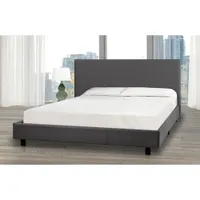 Alexis Contemporary Upholstered Platform Bed - Double - Grey