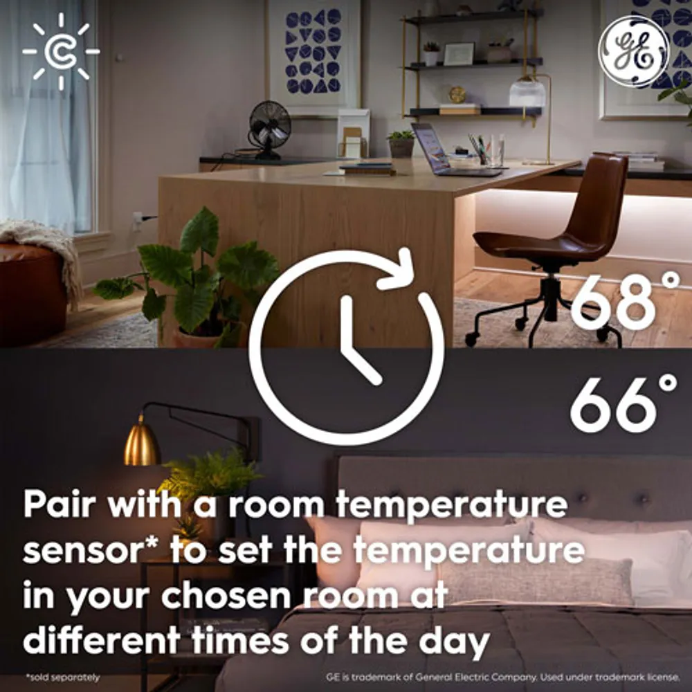 GE Cync Smart Wi-Fi Thermostat - Black