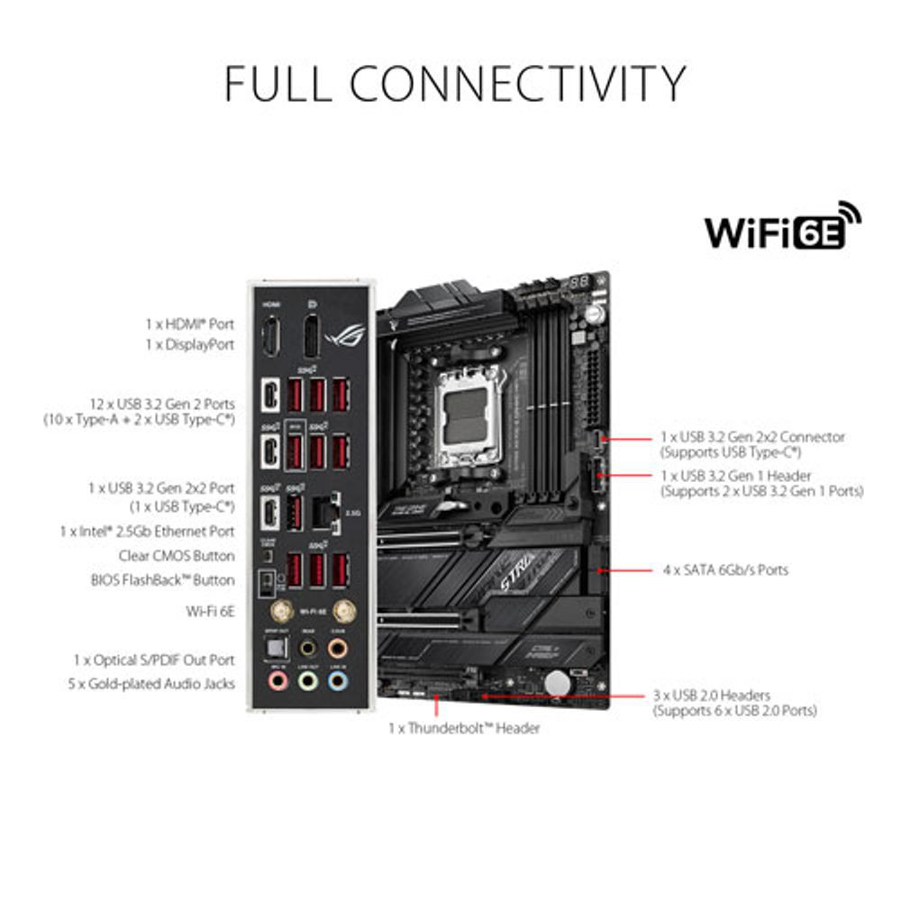 Asus ROG Strix X670E-E Gaming Wi-Fi 6E AM5 DDR5 Motherboard for AMD Ryzen 7000 Series CPUs