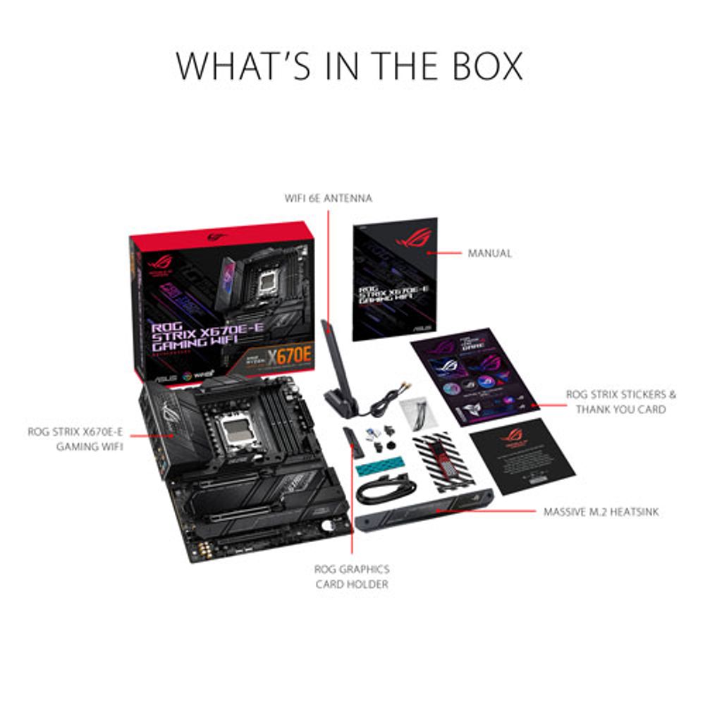 Asus ROG Strix X670E-E Gaming Wi-Fi 6E AM5 DDR5 Motherboard for AMD Ryzen 7000 Series CPUs