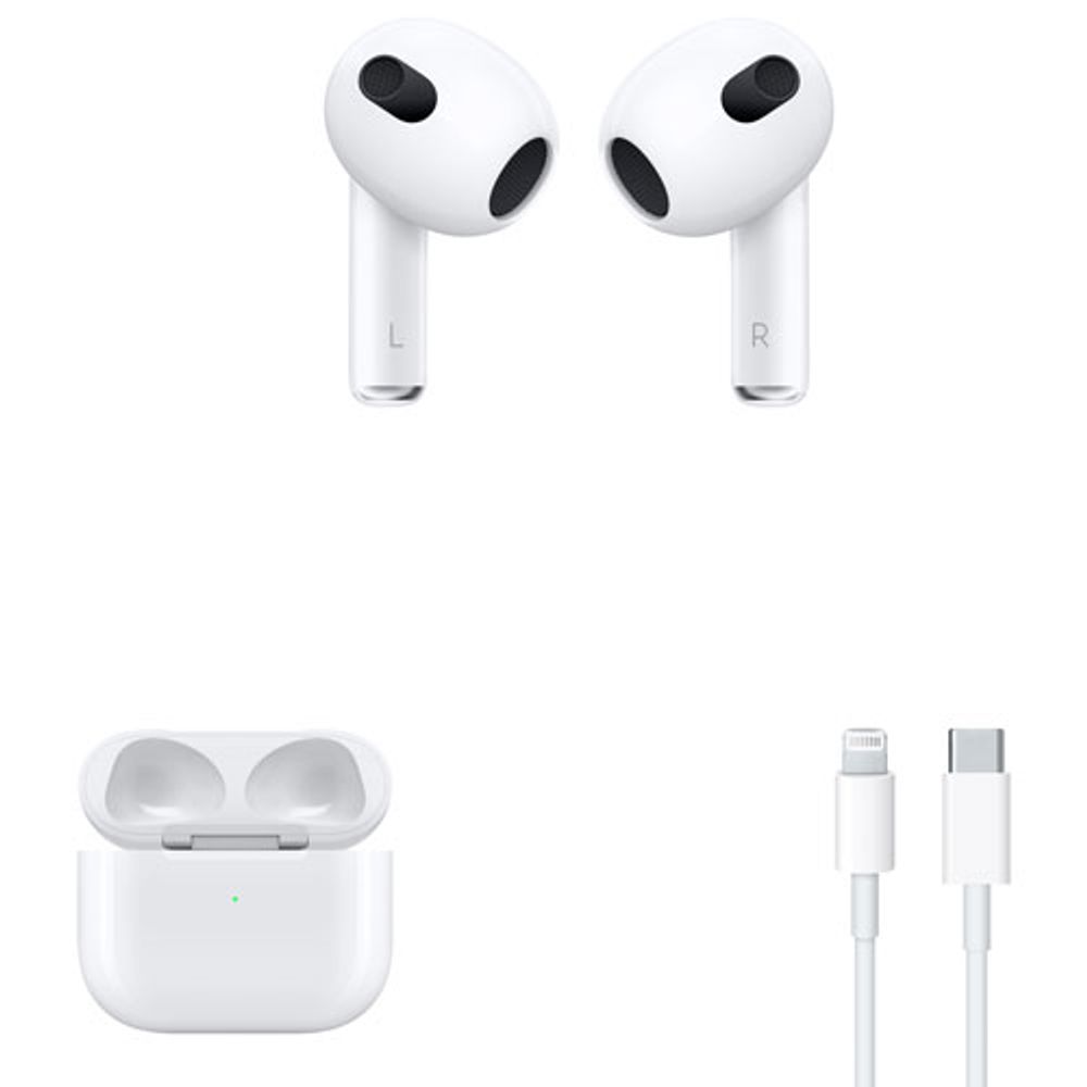 Apple AirPods (3rd generation) In-Ear True Wireless Earbuds with Lightning Charging Case - White