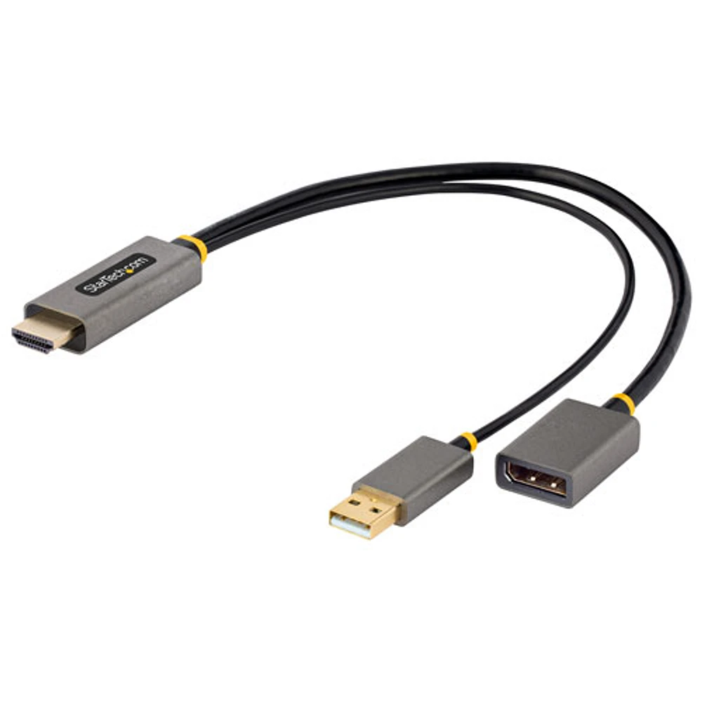 StarTech 0.3m (1 ft.) 4K 60Hz HDMI to DisplayPort Adapter Cable with USB Bus Powered (128-HDMI-DISPLAYPORT)