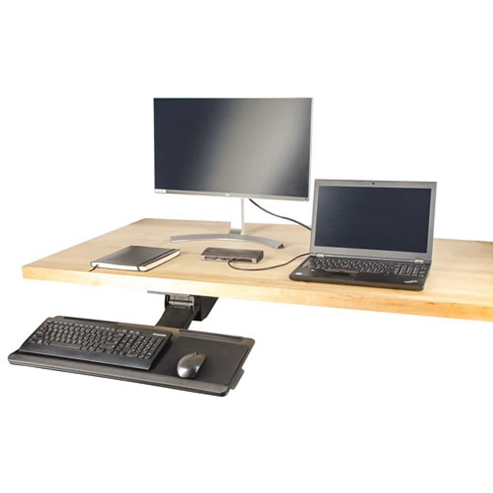 Plateau de clavier ajustable articulé pour dessous de bureau de StarTech - Argenté