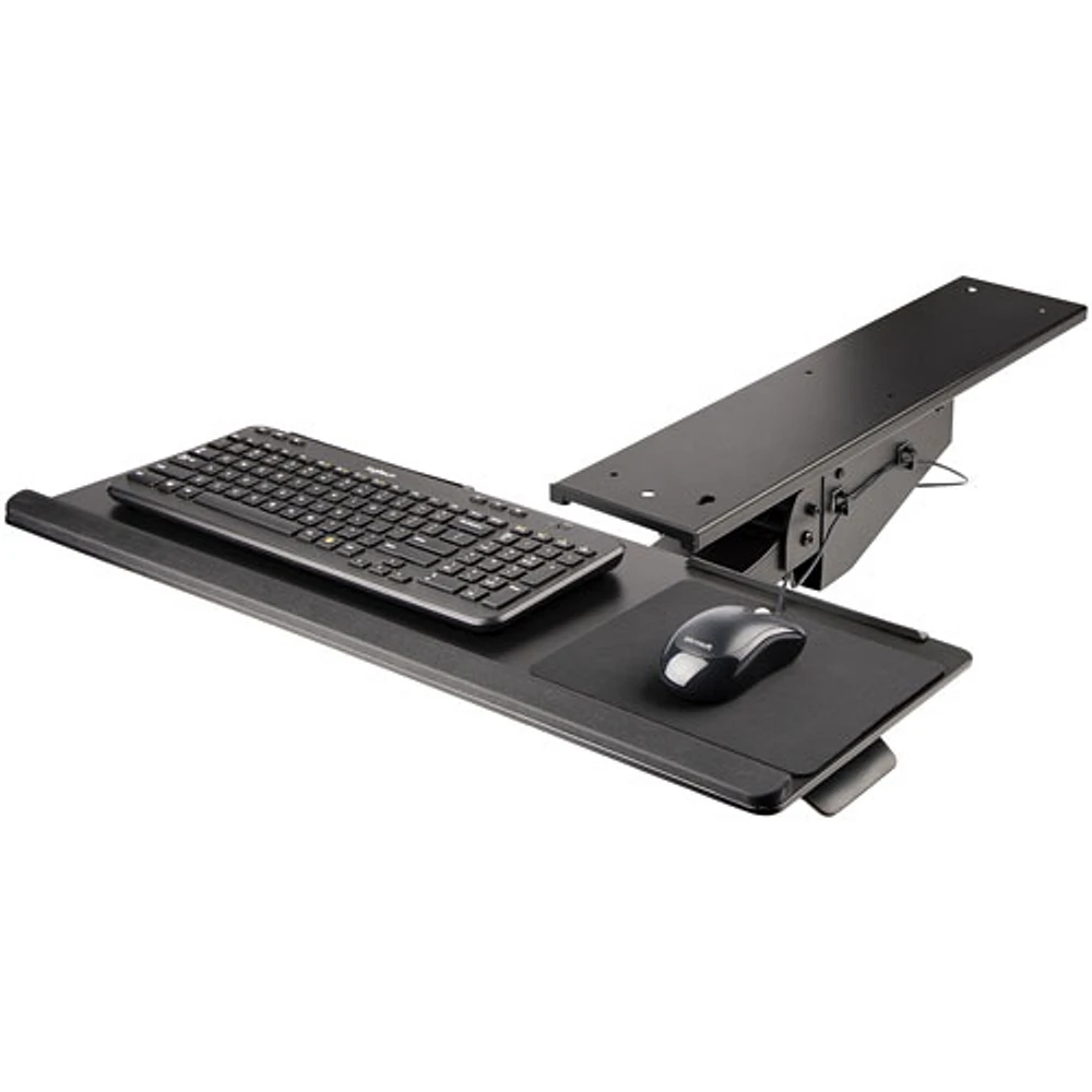 Plateau de clavier ajustable articulé pour dessous de bureau de StarTech - Argenté