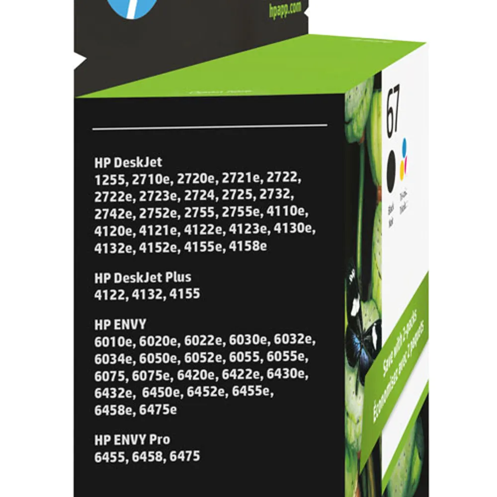 HP 67 Colour/Black Ink Cartridge - 2 Pack