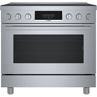 Cuisinière à induction à convection véritable 5 éléments 36 po série 800 po de Bosch (HIS8655C) - Inox