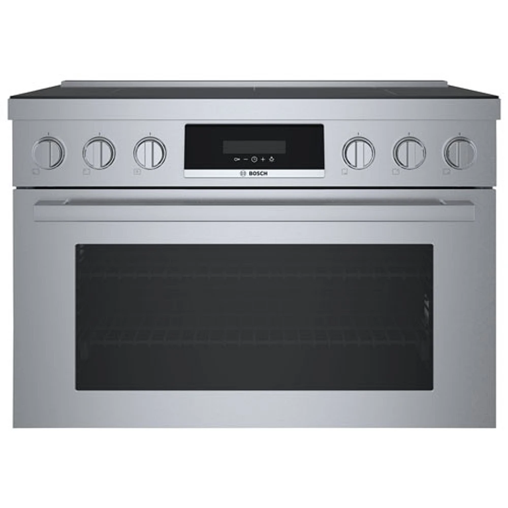 Cuisinière à induction à convection véritable 5 éléments 36 po série 800 po de Bosch (HIS8655C) - Inox