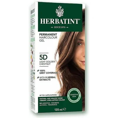BioForce - HERBATINT- PERMANENT HAIR COLOUR, D5 LIGHT GOLDEN CHESTNUT, 135 ML