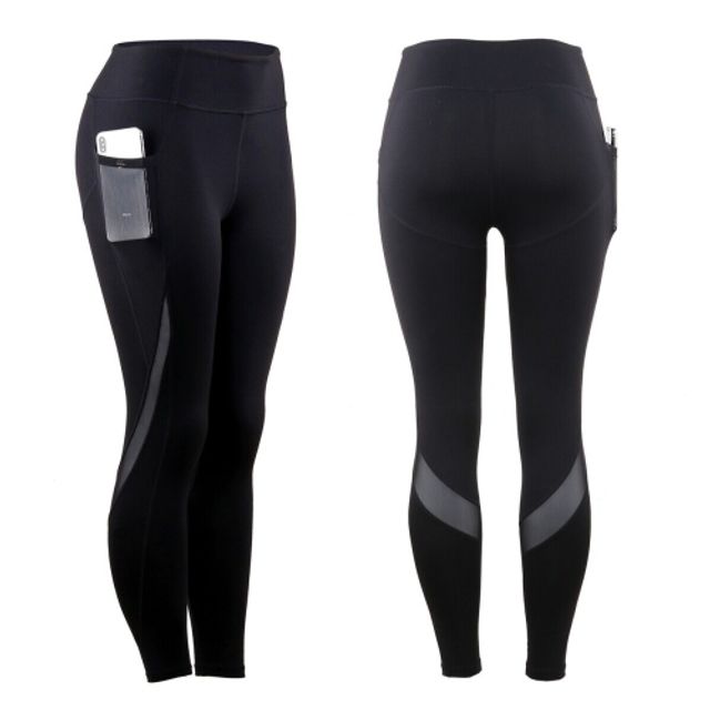 Women's Breathable High Waisted Compression Gym Leggings Pants with Side  Pockets