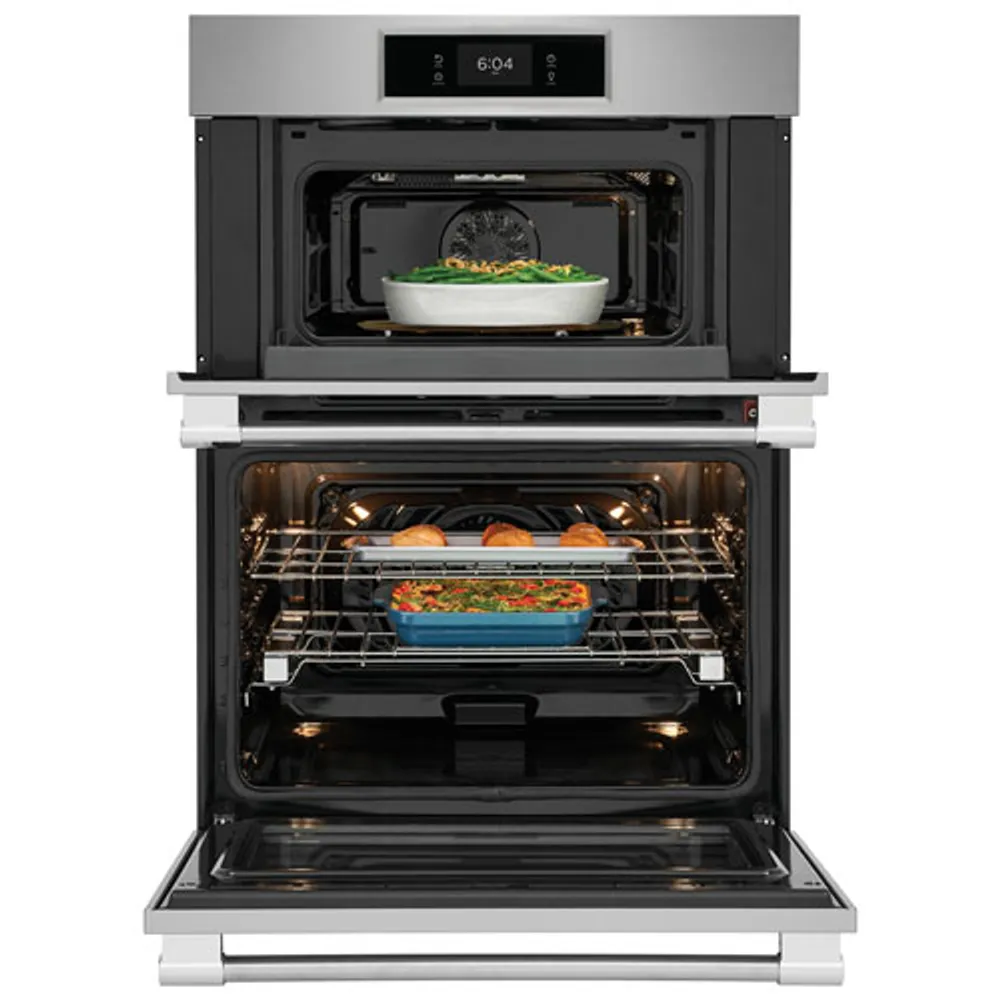 Frigidaire Professional 30" 5.3 Cu. Ft./1.7 Cu. Ft. Double Wall Oven/Microwave Combo (PCWM3080AF) - Stainless Steel