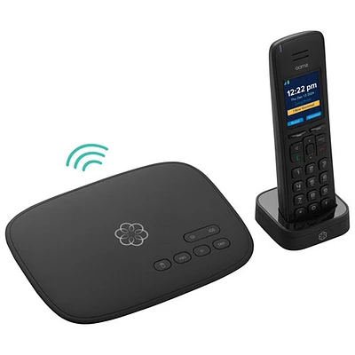 Service de téléphonie résidentielle par Internet Telo Air 2 d'Ooma avec 1 combiné sans fil - Noir