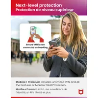 McAfee+ Premium Individual (PC/Mac/Android/iOS) - Appareils illimités - 1 an - Téléchargement numérique