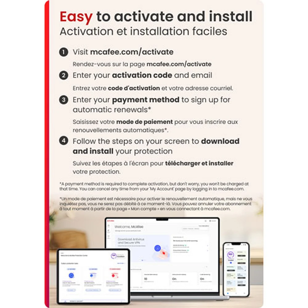 McAfee Total Protection (Windows/Mac/Android/iOS) - 3 Devices - 1 Year - Digital Download