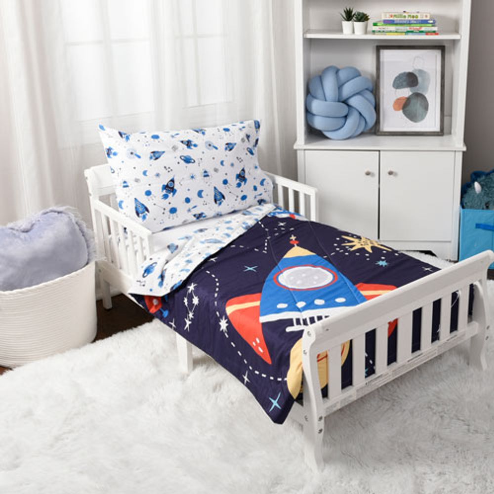 Nemcor 2-Piece Outer Space Toddler Bedding Set - Blue