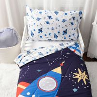 Nemcor 2-Piece Outer Space Toddler Bedding Set - Blue