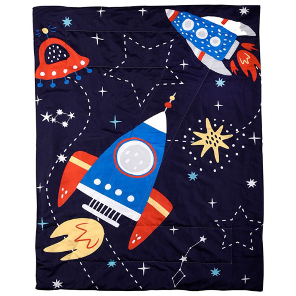 Nemcor 2-Piece Outer Space Toddler Bedding Set - Blue