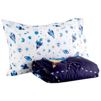 Nemcor 2-Piece Outer Space Toddler Bedding Set - Blue